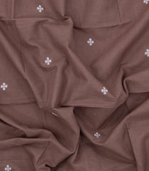 Dusty Pink Handloom Bengal Cotton Saree With Floral Motifs-BG1840