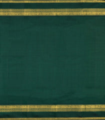 Lemon Yellow Handloom Korvai Kanchipuram Silk Saree With Green Zari Border-KA16843
