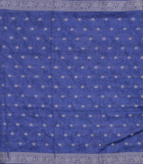 Violet Printed Synthetic Tussar With Contrast Zari Border-SY0284