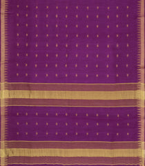 Magenta Woven Tussar Silk Saree With Floral Motifs & Contrast Border-TU3551
