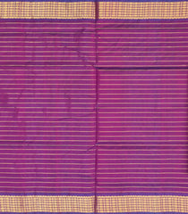 Purple Handloom Silk Cotton Saree With Beldari Stripes-SC3718