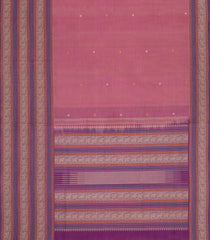 Peach Handloom Silk Cotton Saree With Buttas-SC4313