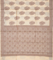 Cream Woven Tussar Silk Saree With Floral Butta Motifs-TU2948