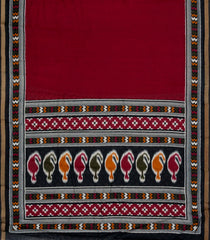 Maroon Printed Chanderi Cotton Saree With Zari Border-BL5488