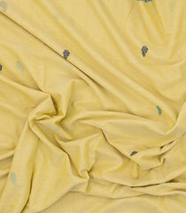 Yellow Handloom Bengal Cotton Saree With Floral Buttas-BG1618