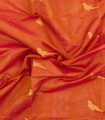 Orange Handloom Silk Cotton Saree With Buttas & Zari Border-SC4815