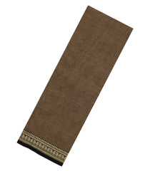 Dark Grey Woven Chirala Cotton Saree With Contrast Border-CR1417