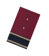 Maroon Handloom Silk Cotton Saree With Zari Buttas-SC4262