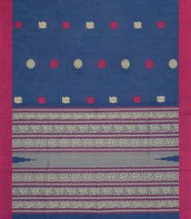 Purple Handloom Village Cotton Saree With Buttas-VC1655