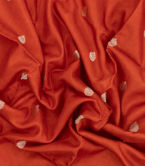 Red Woven Blended Viscose Saree With Zari Buttas-BL5623