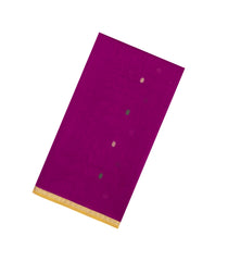 Magenta Handloom Maheswari Silk Cotton Saree With Buttas & Zari Border-SC4888