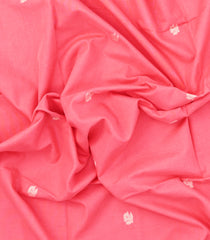 Peach Handloom Bengal Cotton Saree With Floral Buttas-BG1677