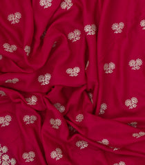 Red Woven Synthetic Blended Saree With Embroidered Motifs-EN2034