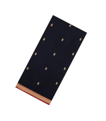 Black Handloom Maheswari Silk Cotton Saree With Buttas & Zari Border-SC4858