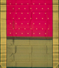 Hot Pink Handloom Korvai Kanchipuram Silk Saree With Buttas & Contrast Border-KA12672