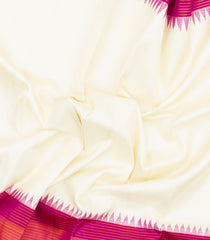 White Handloom Korvai Kanchipuram Silk Saree With Multi Colour Border-KA15869