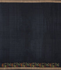 Black Handloom Uppada Silk Saree With Meena Buttas-UP0416