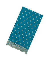 Cyan Woven Synthetic Blended Saree With Embroidered Motifs-EN2019