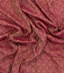 Crimson Woven Mysore Silk Saree With Floral Motifs-MS3510