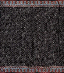 Blue Woven Modal Silk Saree With Ajrakh Printed Jaal Motifs-BL3611