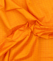 Mango Yellow Handloom Silk Cotton Saree With Zari Checks-SC4677