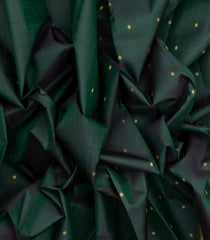 Bottle Green Handloom Kanchipuram Silk Saree With Kamalam Buttas-KA13058