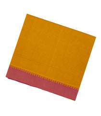 Mustard Woven Kadapa Cotton Saree With Stripes & Contrast Border-KN0671
