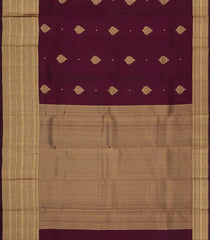 Maroon Woven Pure Silk Saree With Floral Buttas-KA15535