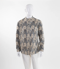 Beige short kurta with abstract print-EW1106