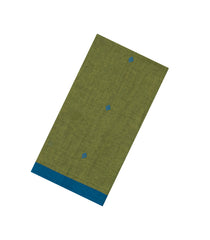 Sage Green Handloom Bengal Cotton Saree With Floral Buttas-BG1687