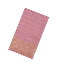 Dusty Pink Printed Art Dola Silk Saree With Stripes & Printed Pallu-BL5758