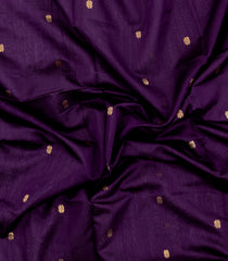 Dark Purple Handloom Maheswari Silk Cotton Saree With Floral Buttas-SC4957