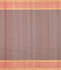 Dark Grey Handloom Silk Cotton Saree With Yazhi Buttas & Contrast Border-SC3991