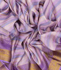 Lavender Mysore Crepe Silk Saree With Diagonal Stripes