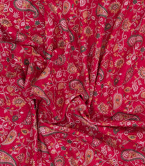 Red Printed Synthetic Dola Silk Saree With Zari Border-BL5727