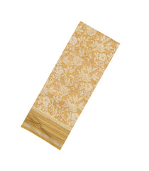 Sandal Printed Chanderi Cotton Saree With Zari Border-CC1634