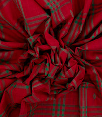 Crimson Woven Kadappa Cotton Saree With Checks-KN0739