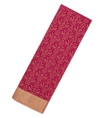 Crimson Woven Mysore Silk Saree With Floral Vine Motifs & Zari Border-MS3267