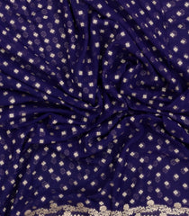Dark Purple Woven Banarasi Khaddi Georgette Silk Saree With Floral Vine Motifs-BE1954