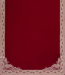 Crimson Woven Art Crepe Saree With Floral Embroidered Border-BL4976
