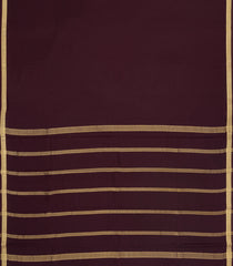 Dark Brown Woven Mysore Silk Saree With Zari Border-MS3433