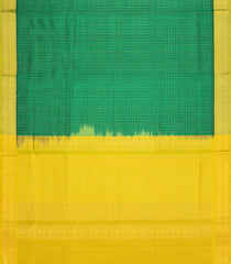 Sea Green Handloom Silk Cotton Saree With Checks & Buttas-SC4745