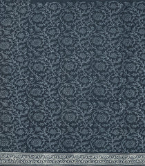 Black Printed Jaipur Cotton Saree With Floral Motifs-JC1596