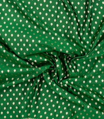 Green Woven Blended Satin Saree With Floral Zari Motifs-BL6009