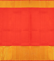 Orange Handloom Korvai Kanchipuram Silk Saree With Floral Motifs & Meena Border-KA13462
