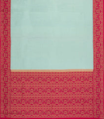 Turquoise Handloom Korvai Kanchipuram Silk Saree With Meena Floral Border-KA15749
