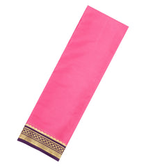 Hot Peach Woven Mysore Silk Saree With Contrast Zari Border-MS3782