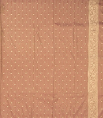 Dusty Peach Woven Art Dupion Tissue Saree With Floral Motifs-BL5857