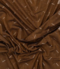 Dark Olive Woven Bengal Cotton Saree With Chevron Motifs-BG1814