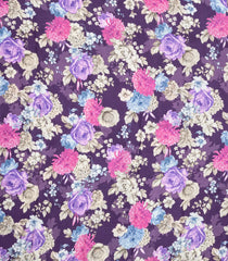 Dark Purple Handloom Silk Saree With Printed Floral Border-PS0764